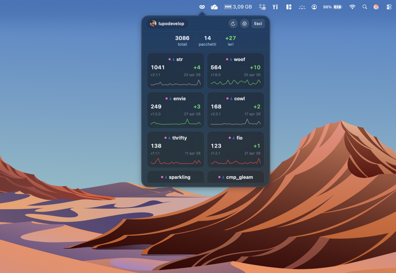 Hexy on macOS, package detail